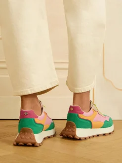 Love & Roses Mix Material Retro Comfort Jogger Trainers^Women Sneakers