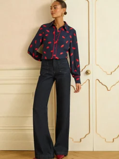 Love & Roses Long Sleeve Button Through Shirt^Women Tops & T-Shirts|Blouses & Shirts