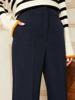 Online Love & Roses Navy Wide Leg Trousers