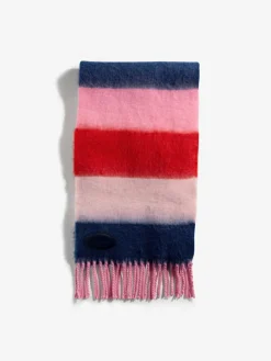 Love & Roses Pink/Blue Stripe Brushed Scarf^Women Hats, Gloves & Scarves|Hats, Gloves & Scarves