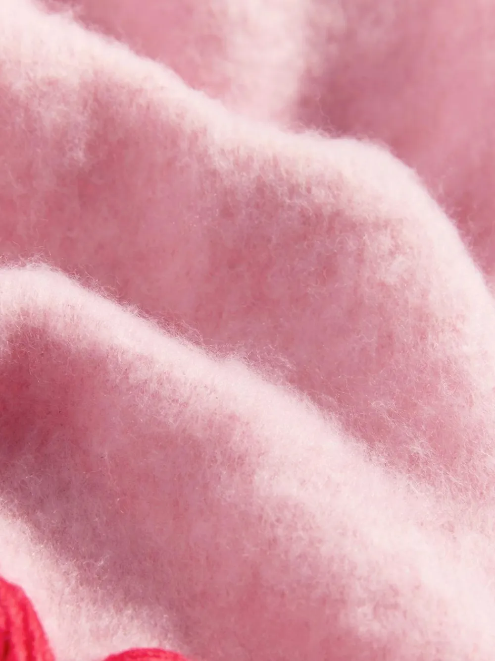 Clearance Love & Roses Tassel Cosy Contrast Brushed Scarf Pink/Red