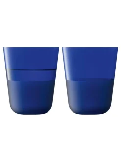 Sale LSA International Cobalt Blue Arc Contrast Tumblers Set of 2 380ml