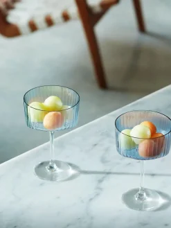 Clearance LSA International Gems Assorted Set of 230ml Champagne Cocktail Glasses Sapphire