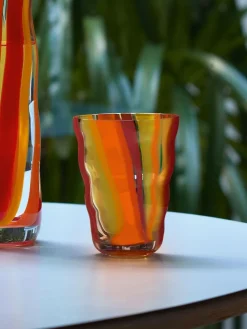 New LSA International Set of 2 Folk Tumblers 280ml Orange