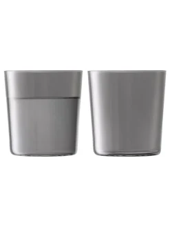 LSA International Set of 2 Grey Lunar Tumblers 390ml^ Glassware