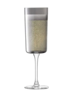 Clearance LSA International Set of 2 Grey Lunar Champagne Flutes 210ml