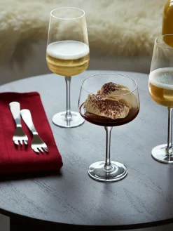 LSA International Set of 2 Clear Arc Flute Glasses 280ml^ Glassware