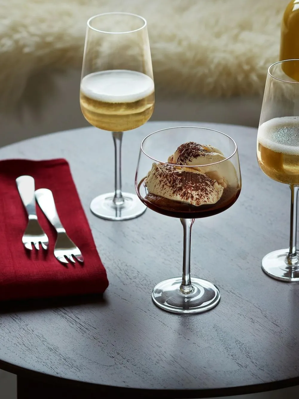 LSA International Set of 2 Clear Arc Flute Glasses 280ml^ Glassware