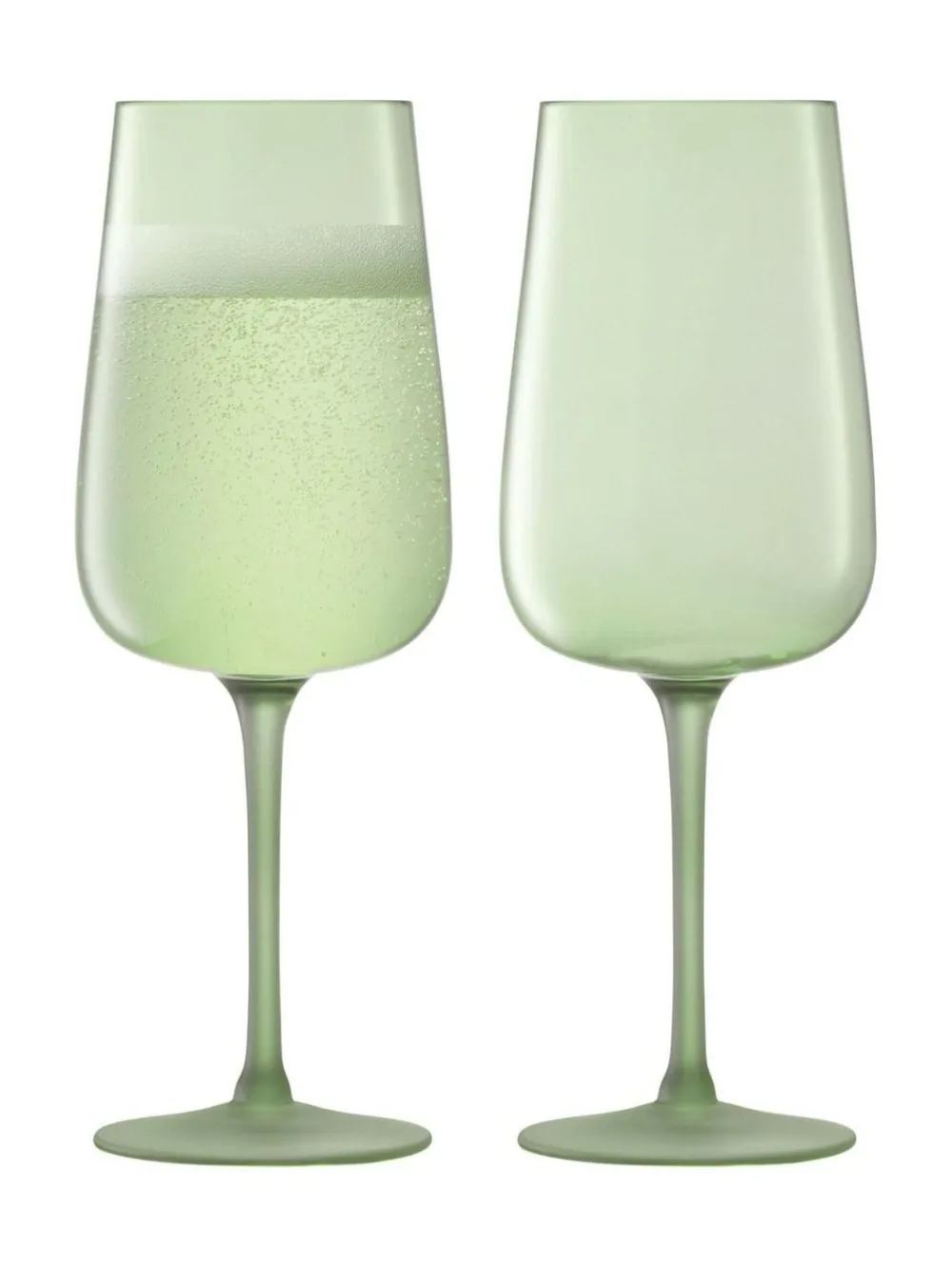 Online LSA International Set of 2 Arc Contrast Flute Glasses 280ml Moss Green