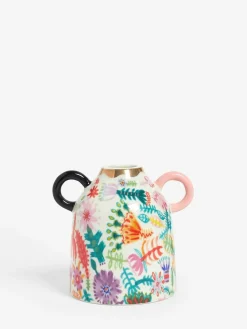 Lucy Tiffney Set of 2 Floral Ceramic Mini Vases^ Vases