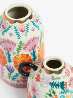 Lucy Tiffney Set of 2 Floral Ceramic Mini Vases^ Vases