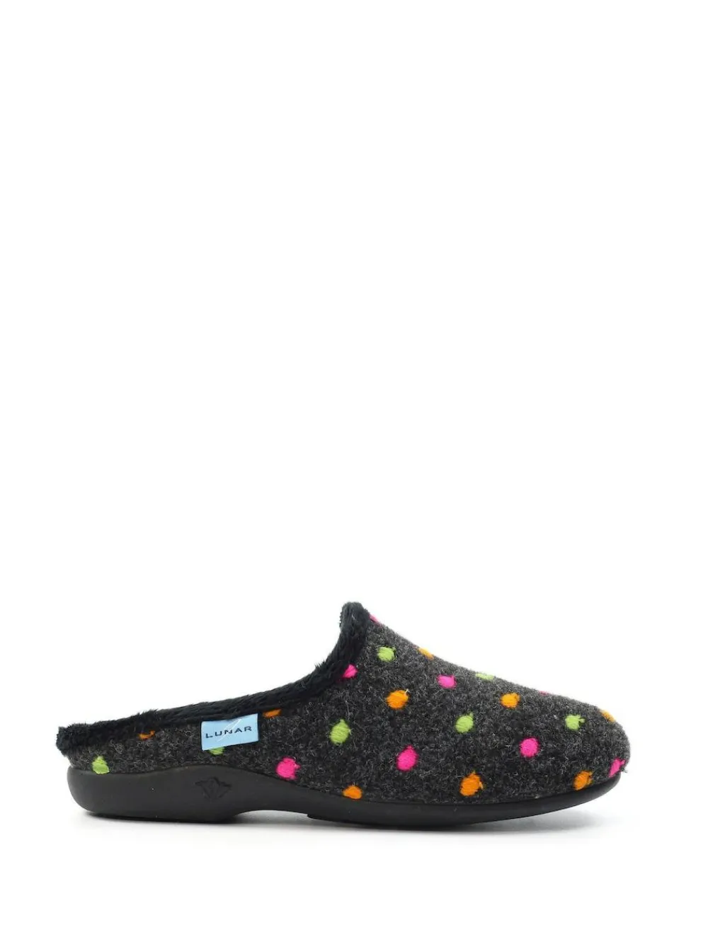 Lunar Black Peanut Polka Dot Mule Slippers^Women Slippers