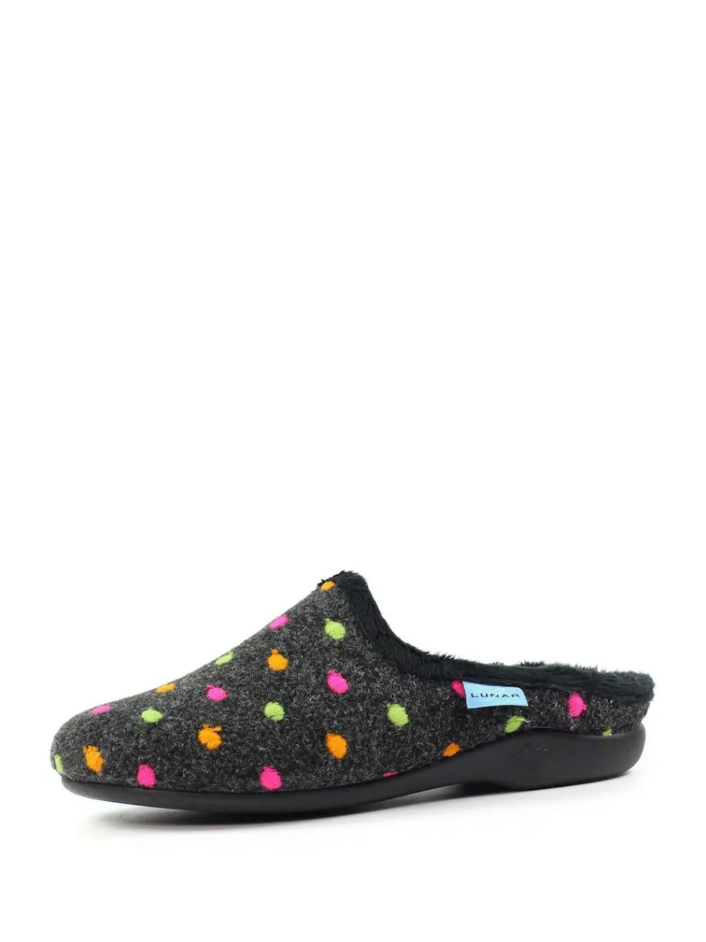 Lunar Black Peanut Polka Dot Mule Slippers^Women Slippers