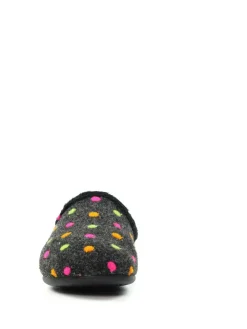 Lunar Black Peanut Polka Dot Mule Slippers^Women Slippers