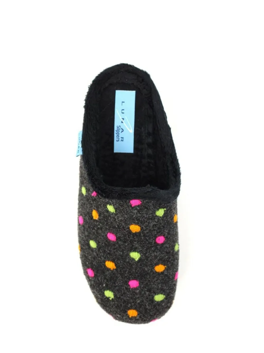 Lunar Black Peanut Polka Dot Mule Slippers^Women Slippers