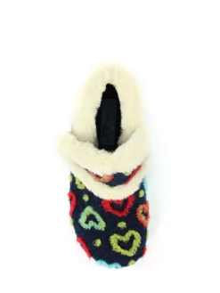 New Lunar Blue Angel Heart Detail Bootie Slippers