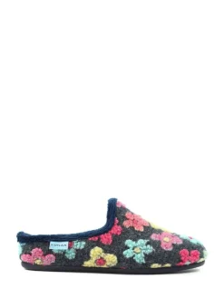 Lunar Blue Dolly Flower Mule Slippers^Women Slippers