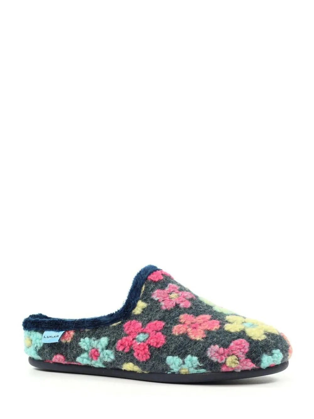 Lunar Blue Dolly Flower Mule Slippers^Women Slippers