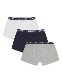 Online Lyle & Scott Blue Boys Markus Underwear Trunks 3 Pack