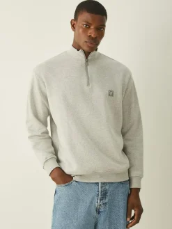 Sale Lyle & Scott Loungewear Quarter Zip Sweatshirt Grey