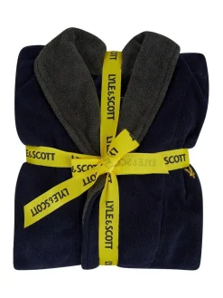 Lyle & Scott Adrian Bathrobe Navy Blue
