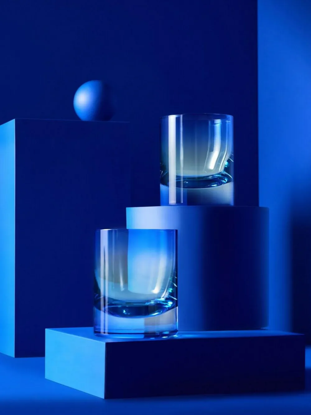 MADE.COM Blue & Green Juno Tumbler Glasses^ Glassware|Branded Kitchenware