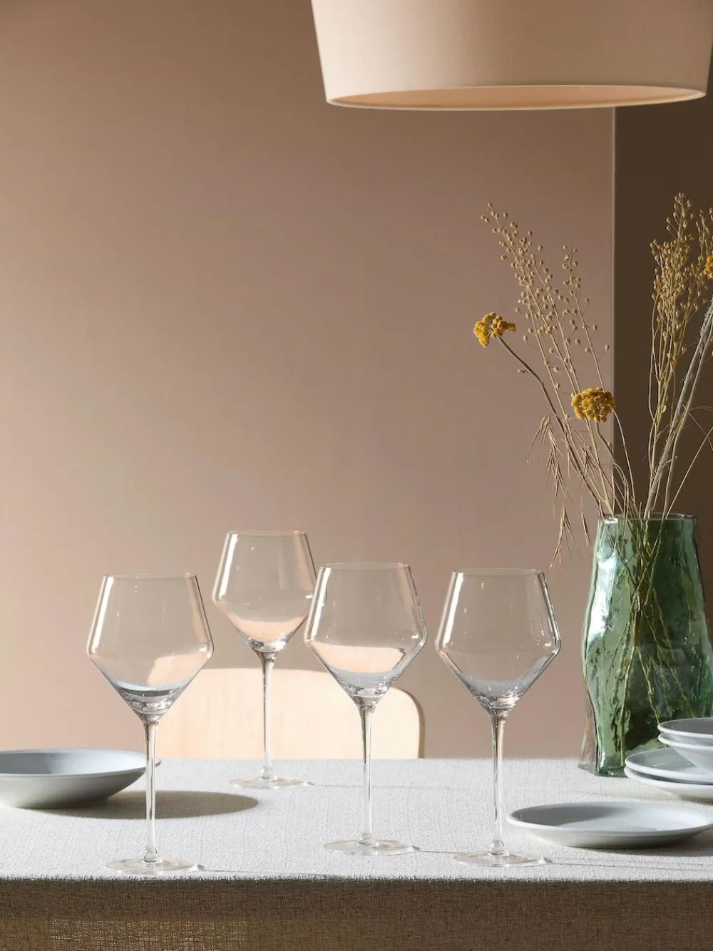 MADE.COM Clear Velma Crystal Tapered Set of 4 Red Wine Glasses^ Glassware|Branded Kitchenware