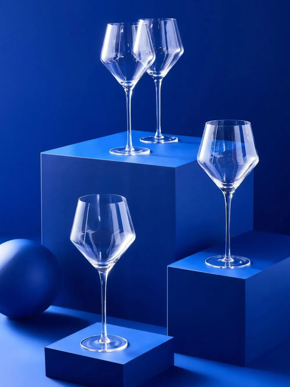 MADE.COM Clear Velma Crystal Tapered Set of 4 Red Wine Glasses^ Glassware|Branded Kitchenware