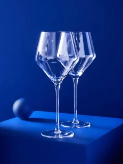 MADE.COM Clear Velma Crystal Tapered Set of 4 Red Wine Glasses^ Glassware|Branded Kitchenware