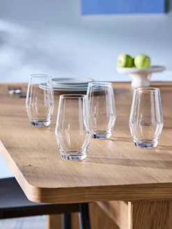 Clearance MADE.COM Clear Velma Crystal Tapered Set of 4 Tall Tumbler Glasses