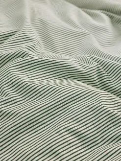 Outlet MADE.COM Ansel Stripe 100% Cotton Duvet Cover and Pillowcase Set Green