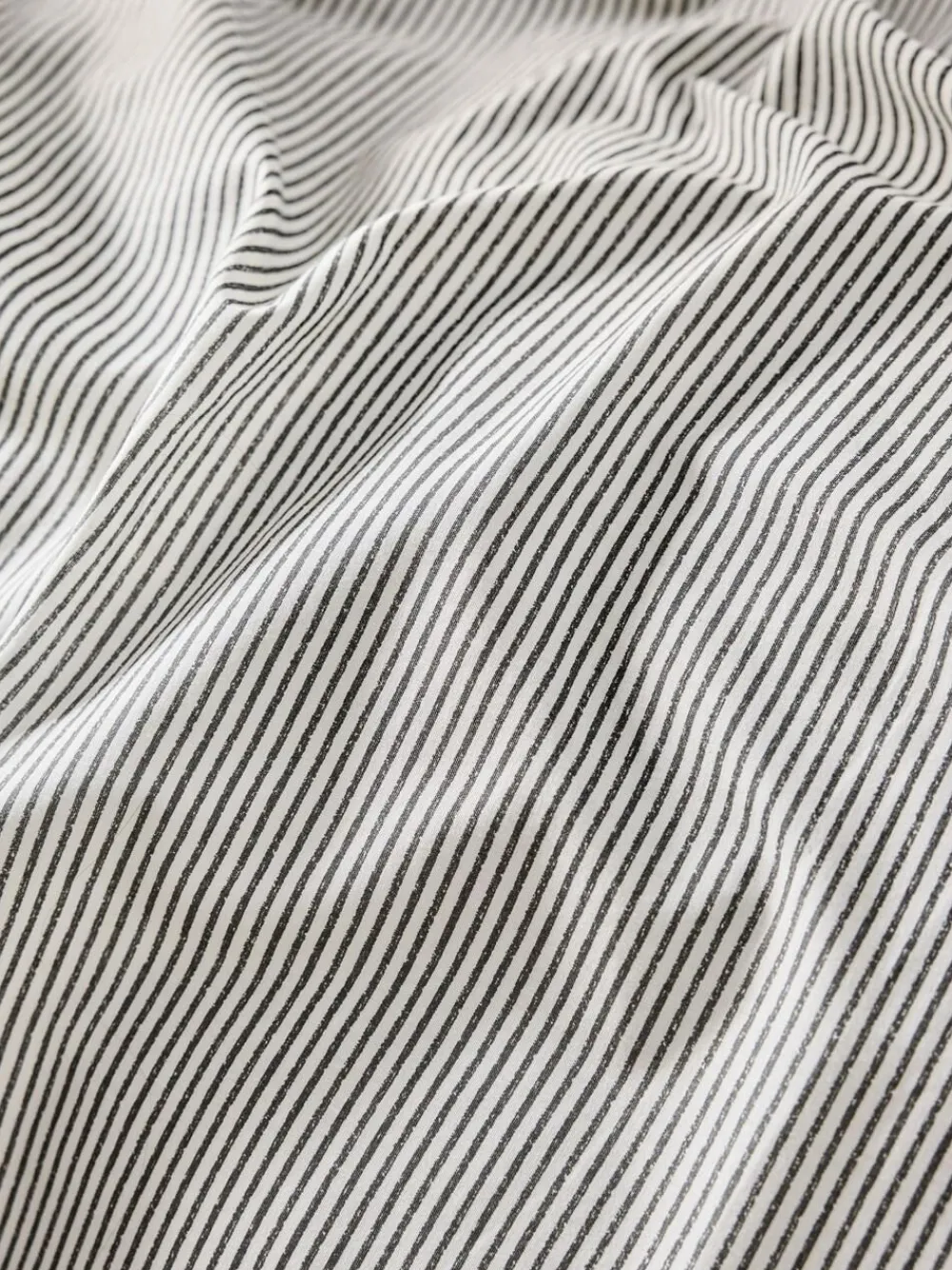 Best MADE.COM Ansel Stripe 100% Cotton Duvet Cover and Pillowcase Set Grey