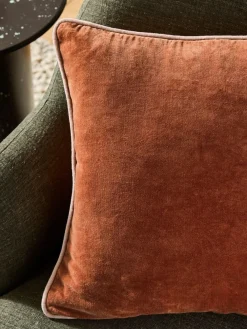 MADE.COM Bailey Cotton Velvet Piped Cushion^ Cushions & Throws