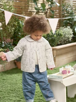 Mamas & Papas Blue Lavender Embroidered Jeans