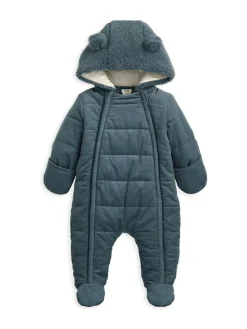 Best Mamas & Papas Blue Quilted Cord Pramsuit
