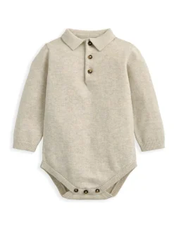 Mamas & Papas Brown Knit Polo Bodysuit & Bottoms Set^BOY Bodysuits & Vests|Vests