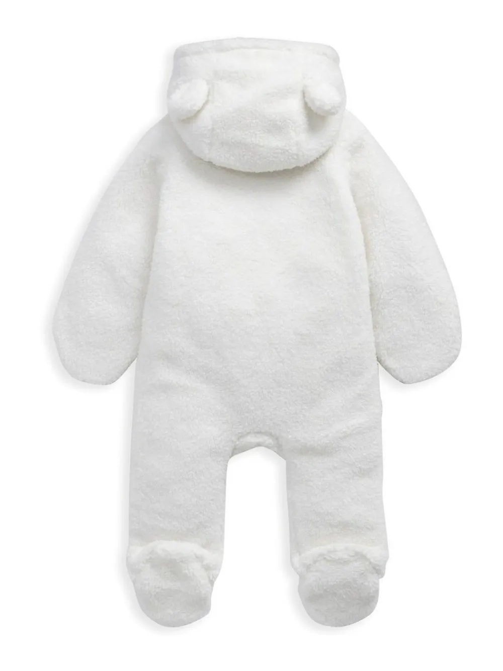 Discount Mamas & Papas Cream Borg Pramsuit with 3D Bear Ears
