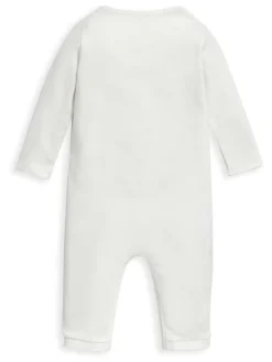 Hot Mamas & Papas Cream Safari Embroidered 100% Cotton Romper