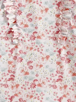 Sale Mamas & Papas Pink Floral Print Short Sleeve Rashsuit