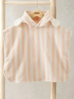 Mamas & Papas Pink Flower Petal Striped Towelling 100% Cotton Poncho^ Swimwear|Swimwear