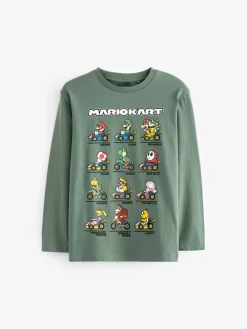 New Next Gaming Long Sleeve T-Shirt (3-16yrs) Mario Kart Green
