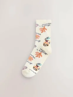 New Next Ankle Socks 5 Pack Marrakesh Mix Print