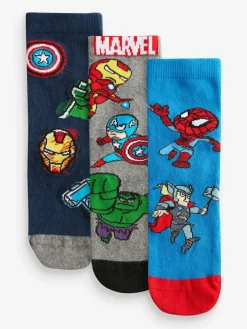 Next Marvel Avengers Superhero Cotton Rich Socks 3 Pack^BOY Socks