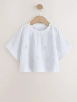 Online Next Mauve/White Boxy Bows T-Shirts 2 Pack (3-16yrs)