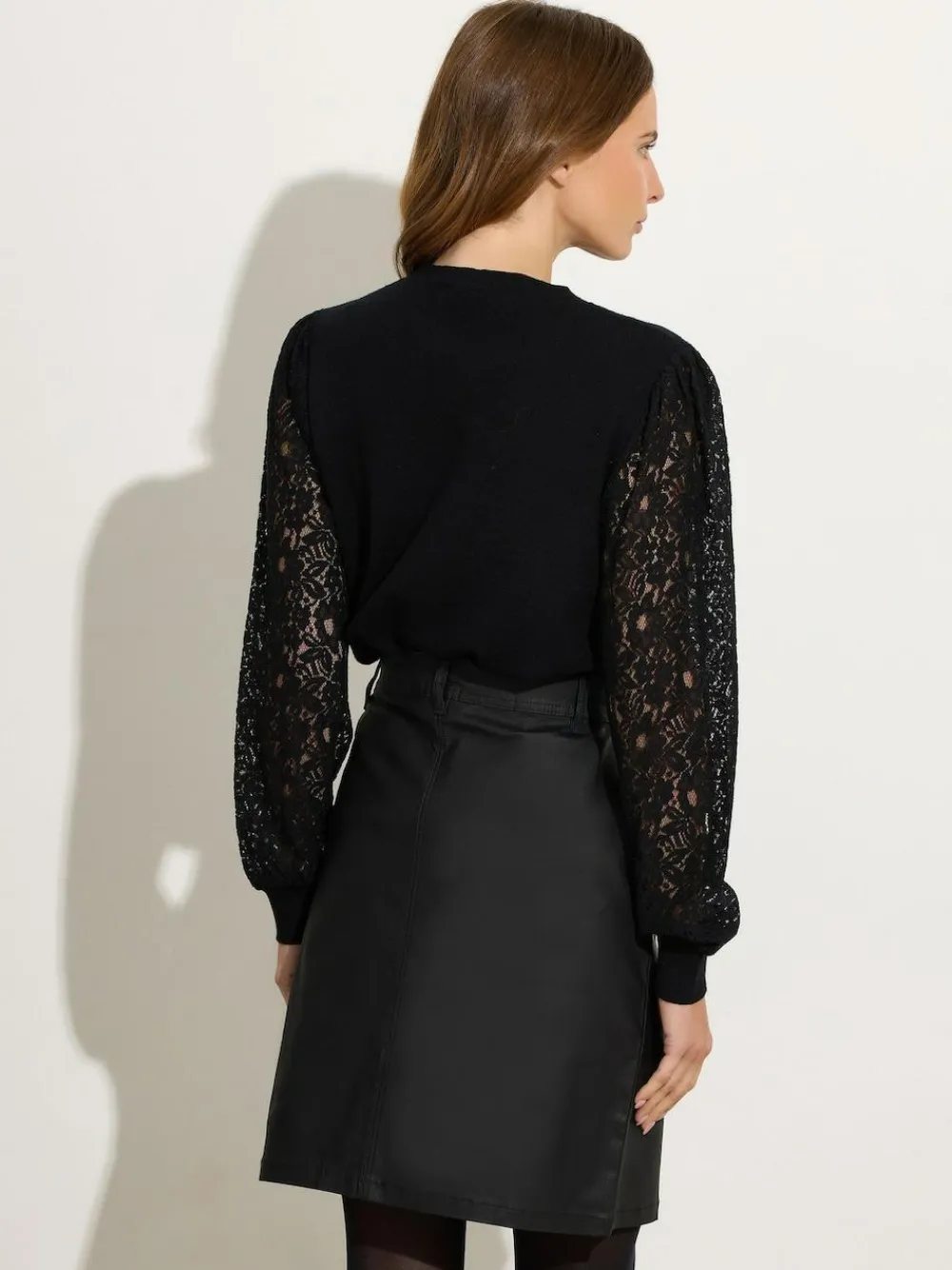 M&Co Black Coated A-Line Skirt^Women Skirts