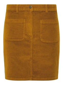 Outlet M&Co Brown Petite Cord A-Line Skirt