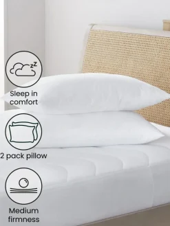 Next Medium 2 Pack Sleep In Comfort Pillows^ Duvets & Pillows