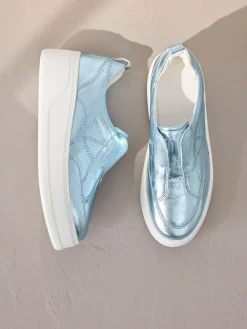 Next Slip On Signature Leather Chunky Wedge Platform Trainers^Women Sneakers