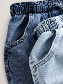 Next Mid Blue 100% Cotton Denim Shorts 2 Pack (3-16yrs)^ Nightwear|Shorts & Skirts