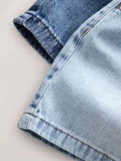 Next Mid Blue 100% Cotton Denim Shorts 2 Pack (3-16yrs)^ Nightwear|Shorts & Skirts